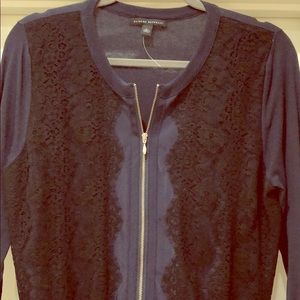 Banana Republic navy lace cardigan